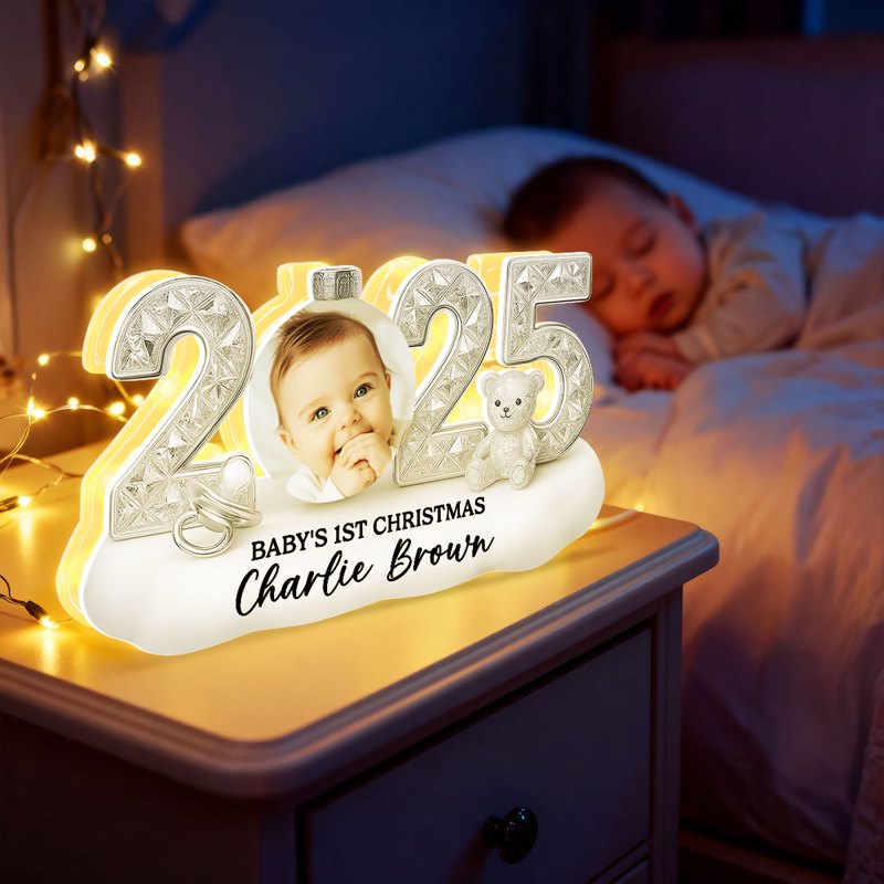 Personalized Baby's 1st Christmas Ornament 2025 - Custom Name Photo Gift Plaque MagicInPrints