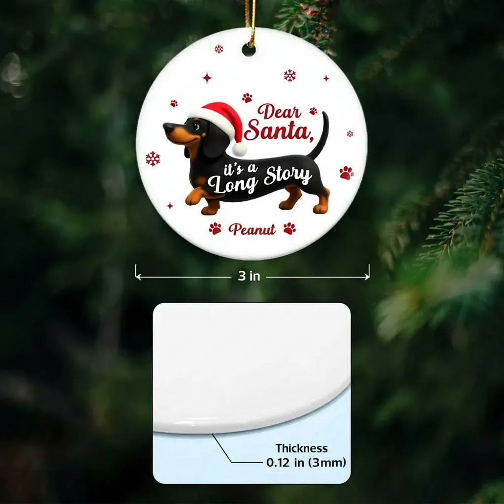 Personalized Dachshund Christmas Ornament for Dog Lovers - Holiday Decor Ornament MagicInPrints