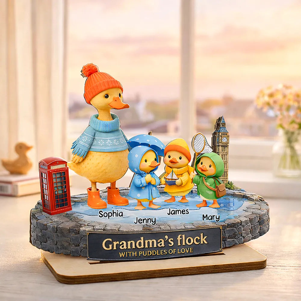 Personalized Duck Family Figurine for Grandma - Sentimental Home Decor Gift Plaque MagicInPrints