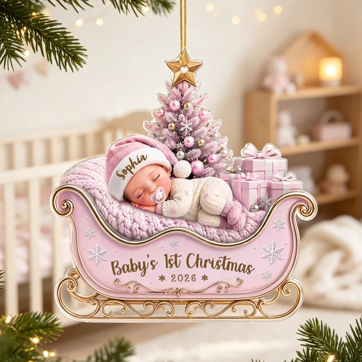 Personalized Baby's First Christmas Acrylic Ornament Gift