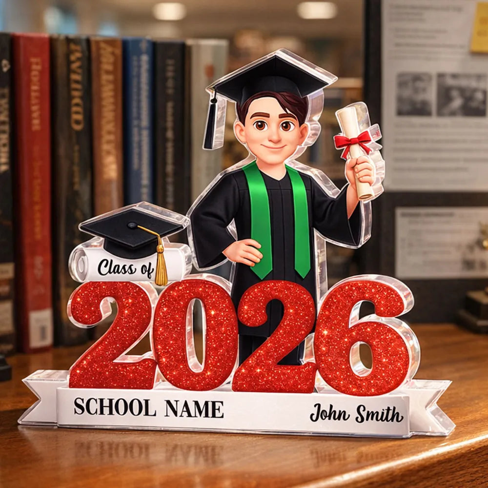 Custom Graduation Figurine for Class of 2026 - Personalized Keepsake Gift Plaque MagicInPrints