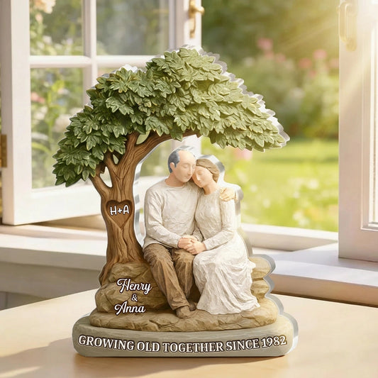Personalized Couple Figurine with Tree - Anniversary Gift for Long-Term Love Plaque MagicInPrints