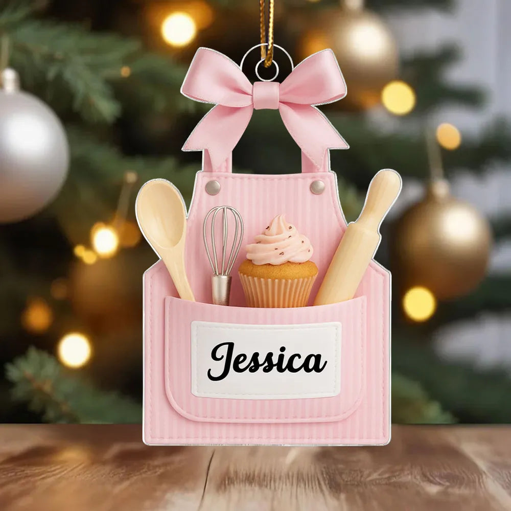 Personalized Baker's Apron Christmas Ornament for Chefs - Holiday Gift Ornament MagicInPrints