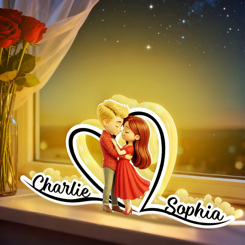 Personalized Couple LED Lamp for Romantic Decor - Valentine's Day Gift Plaque MagicInPrints