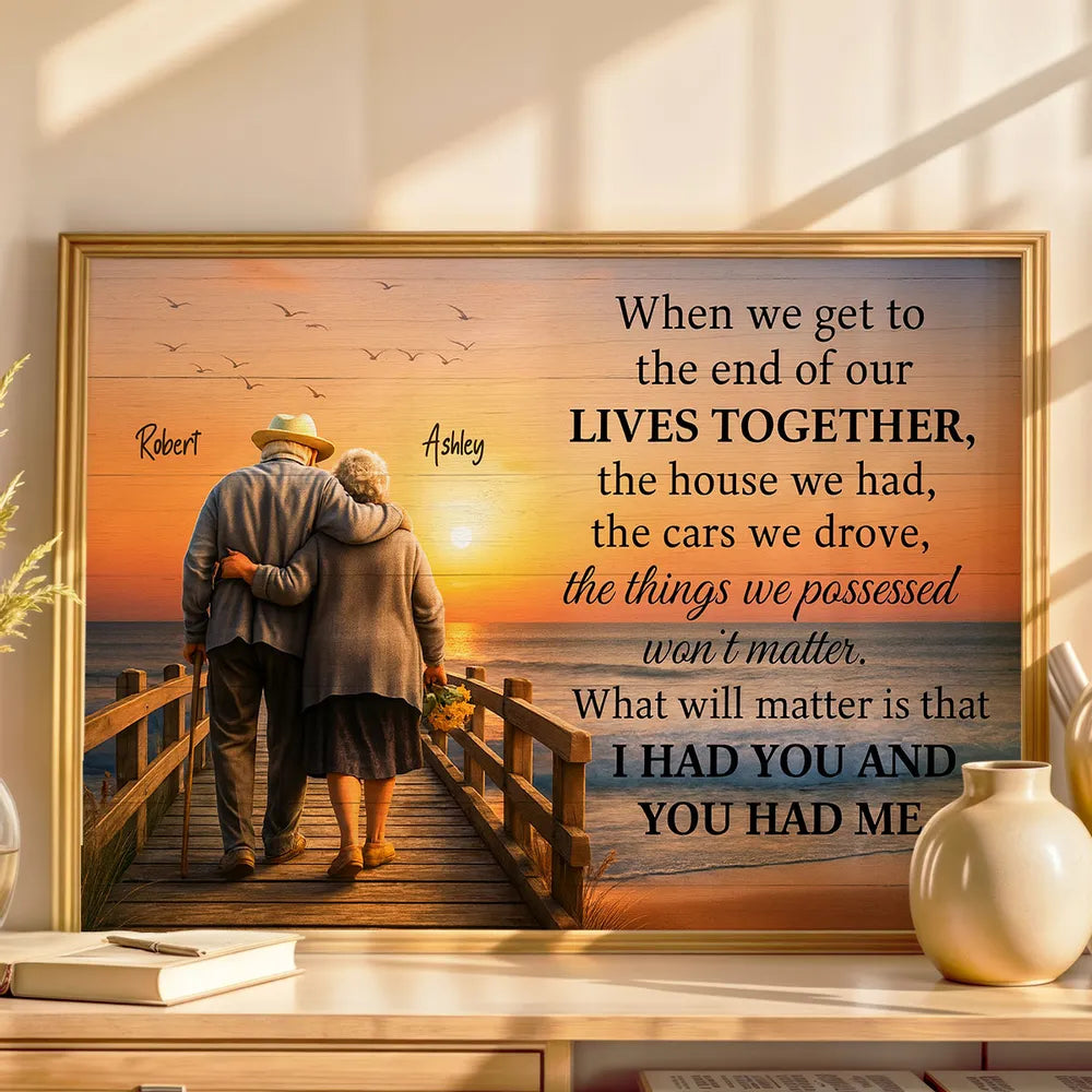 Personalized Canvas Print for Couples - Sentimental Sunset Walk Quote Poster or Canvas MagicInPrints
