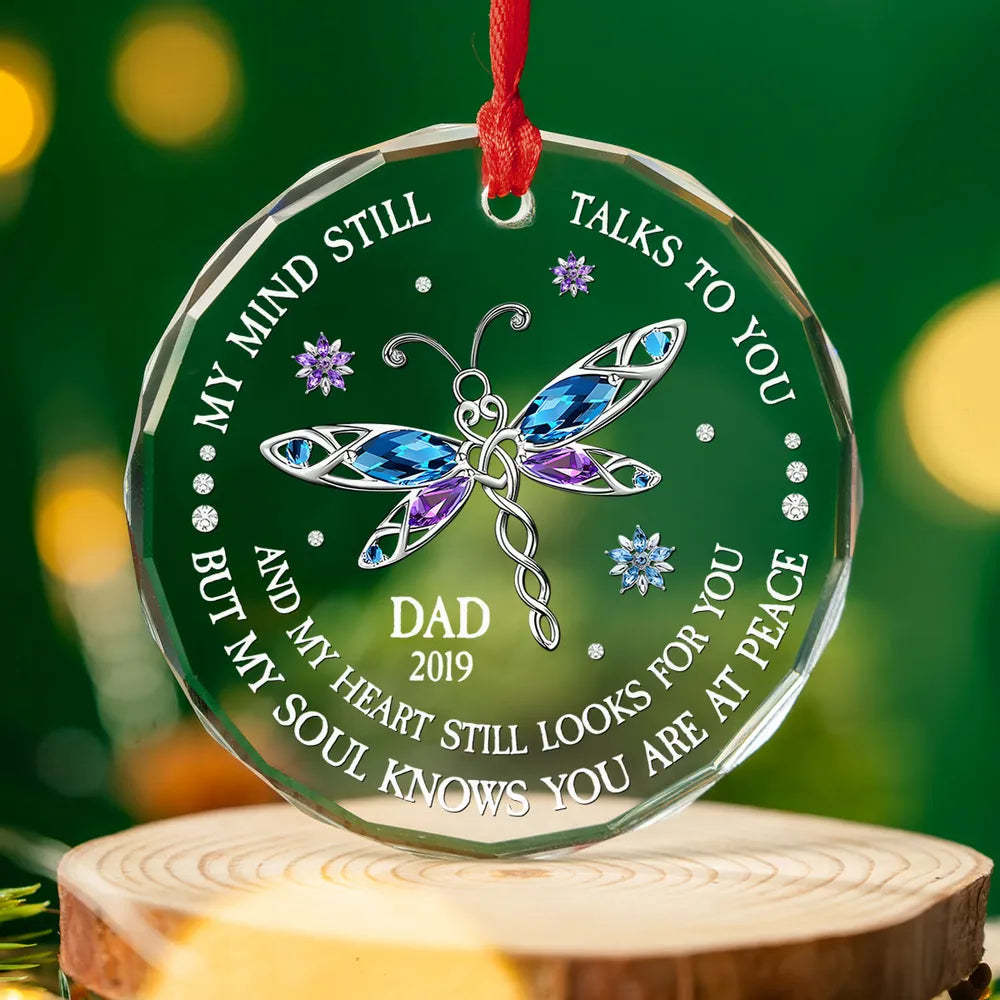 Personalized Memorial Ornament for Parents - Crystal Butterfly Design Ornament MagicInPrints