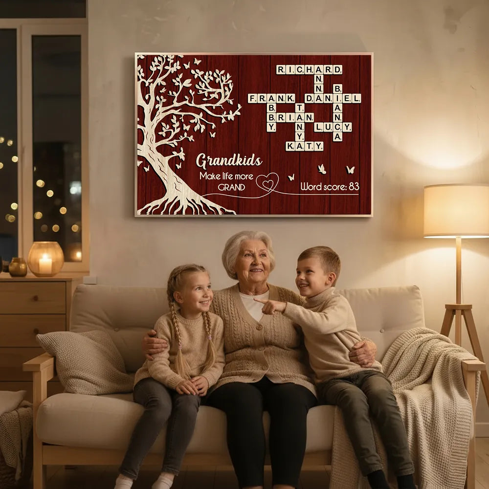 Personalized Family Tree Wall Art for Grandparents - Custom Names Decor Poster or Canvas MagicInPrints