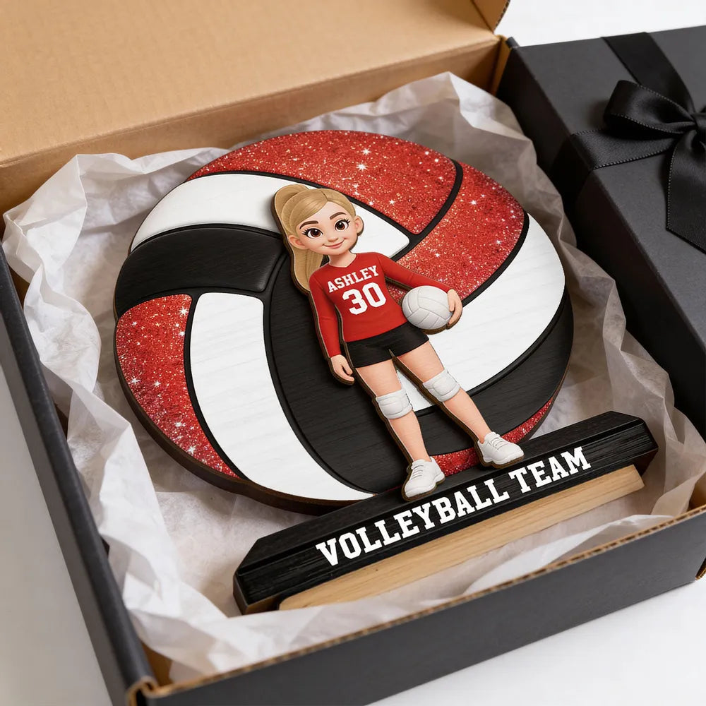Personalized Volleyball Team Player Figurine for Kids - Custom Name and Number Plaque MagicInPrints