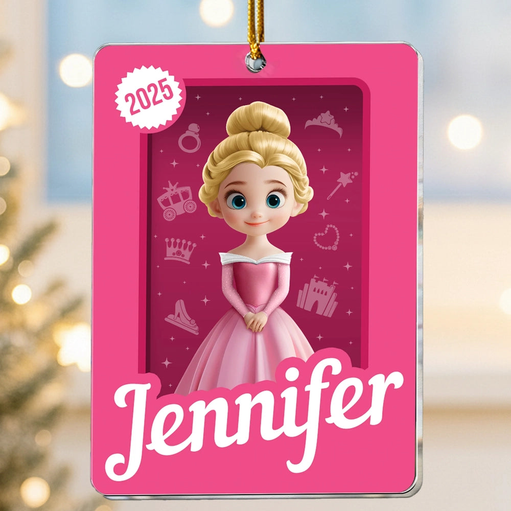 Personalized Princess Christmas Ornament for Kids - Custom Name 2025 Ornament MagicInPrints