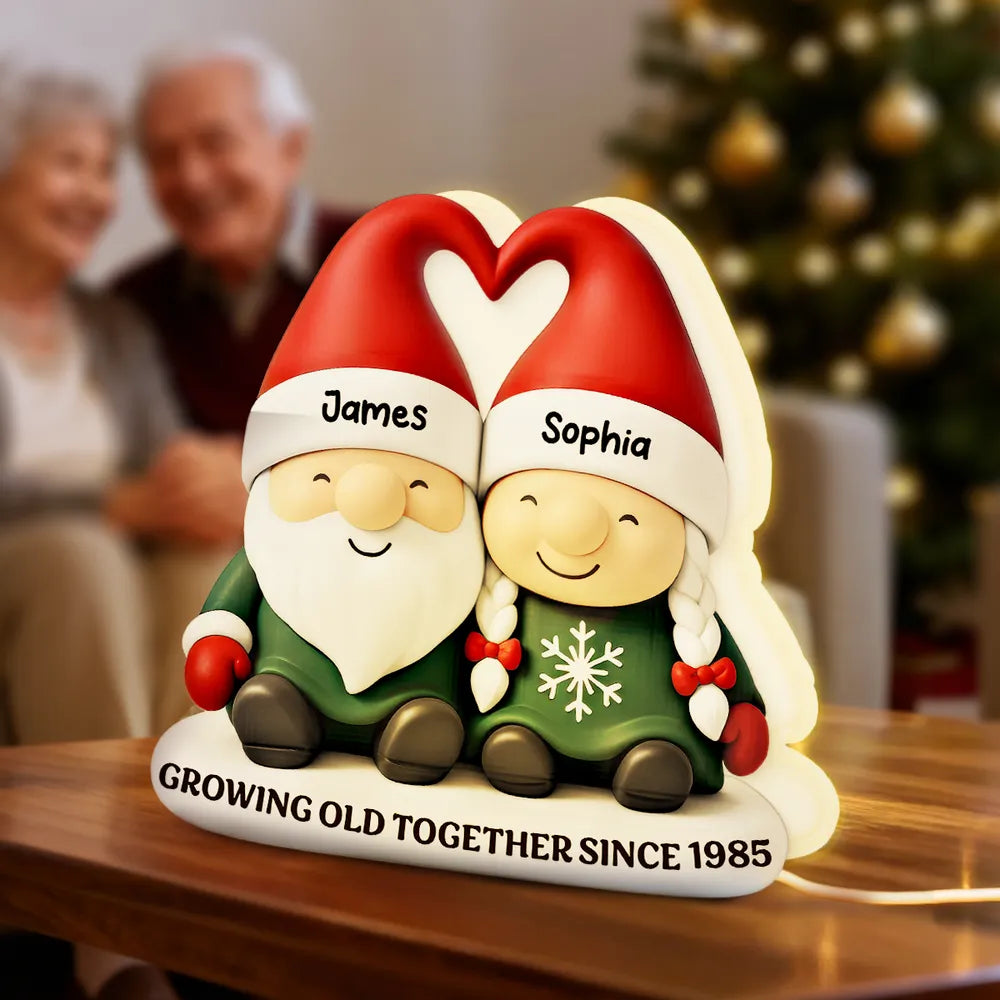 Personalized Couple Gnome Figurine for Christmas - Sentimental Gift Plaque MagicInPrints