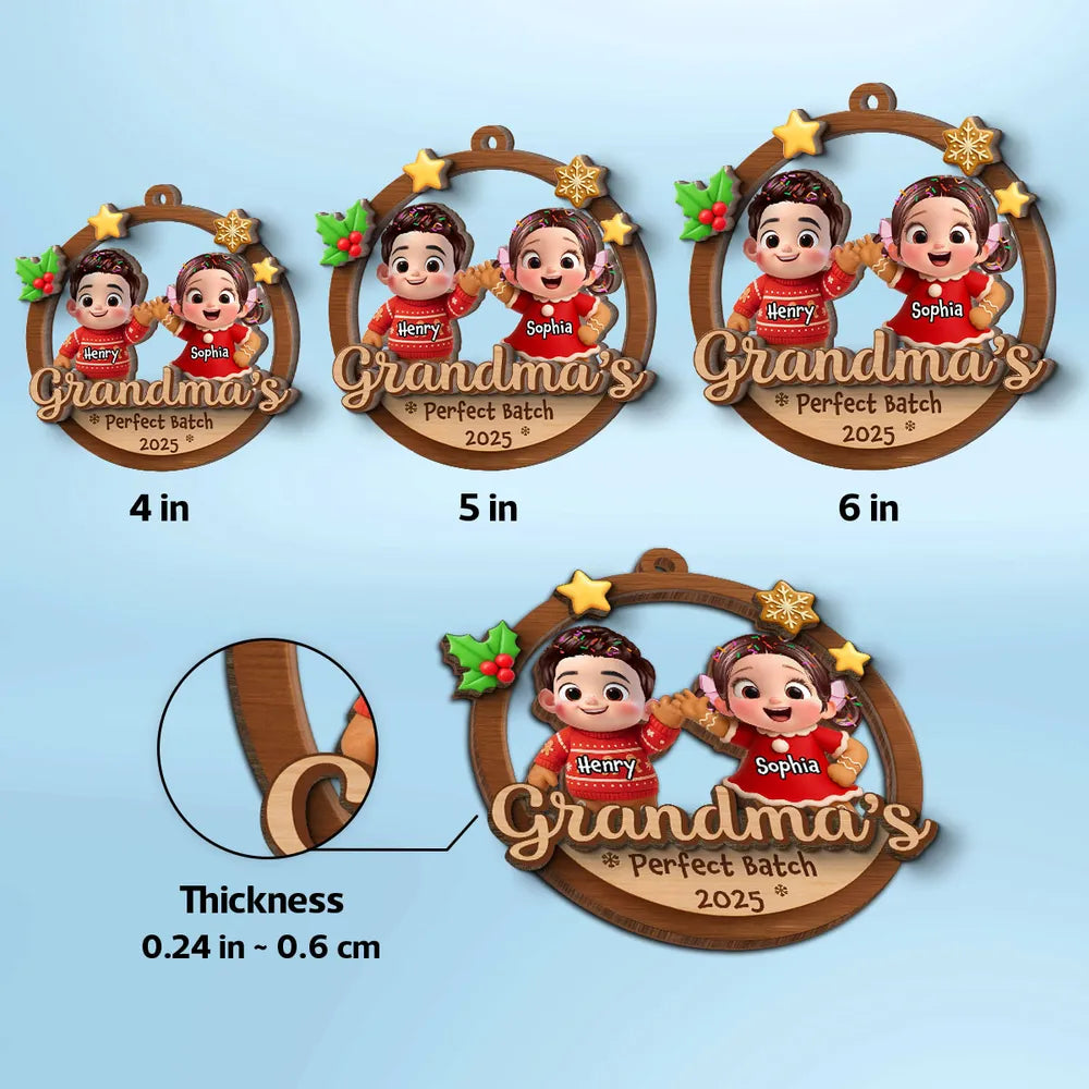 Personalized Christmas Ornament for Grandma - Custom Kids Names Holiday Decoration 2025 Ornament MagicInPrints