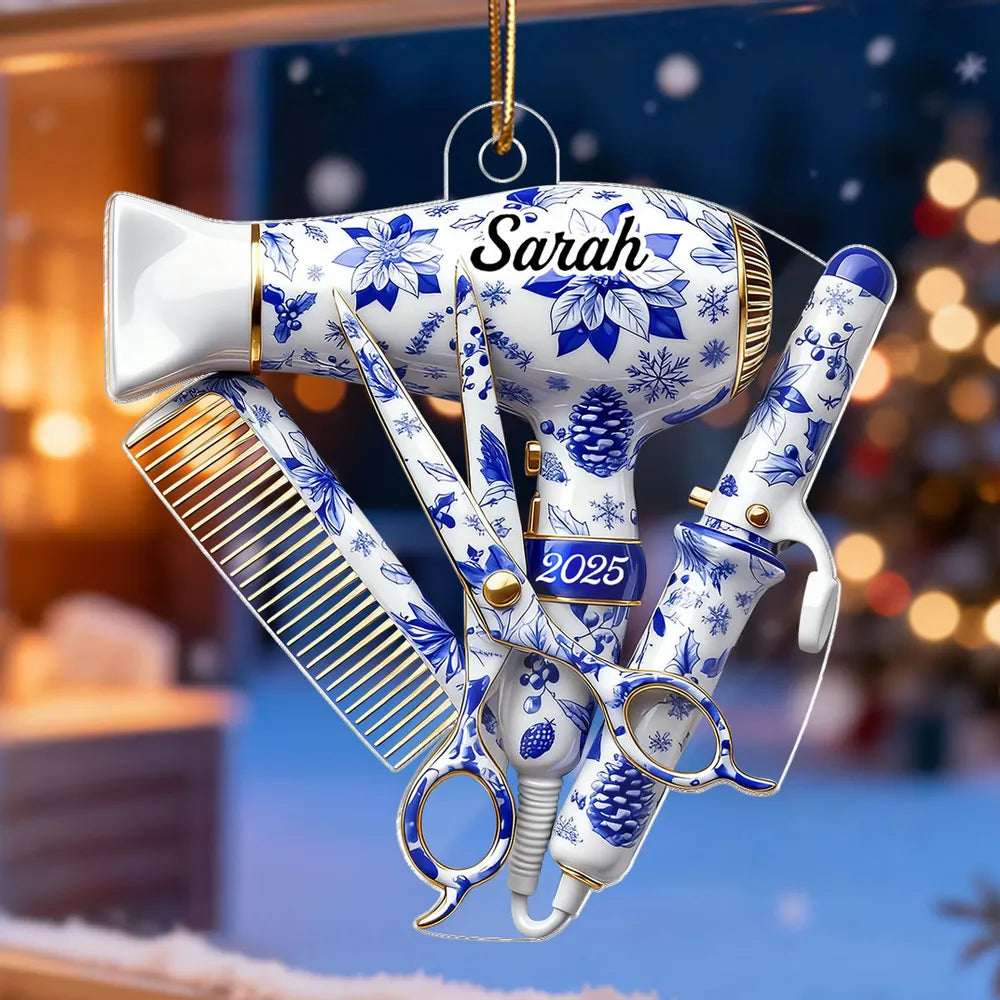 Personalized Hair Stylist Ornament for Christmas - Custom Name & Year Ornament MagicInPrints