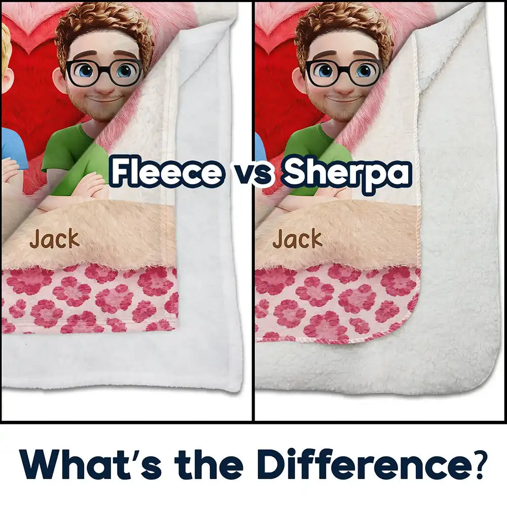 Personalized Cuddle Blanket for Couples with Cartoon Characters - Romantic Gift Blanket MagicInPrints