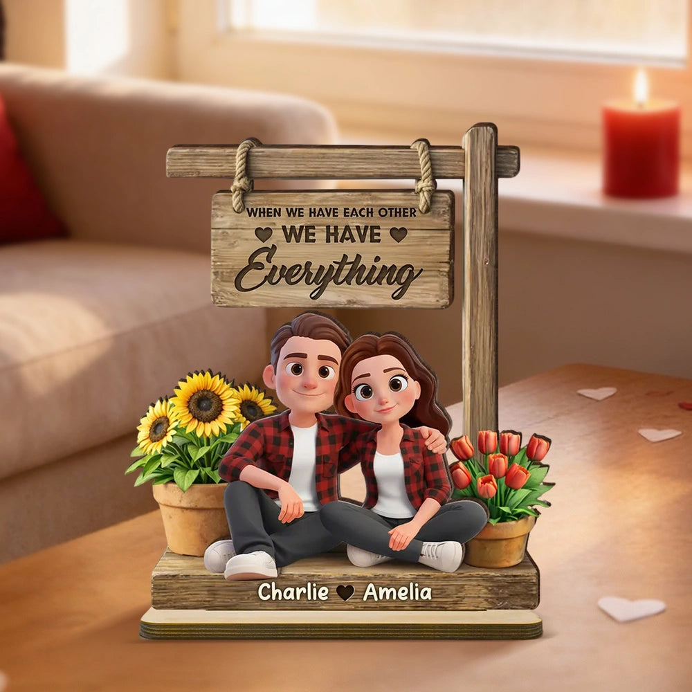 Personalized Couple Figurine with Custom Names - Romantic Home Decor Gift Plaque MagicInPrints