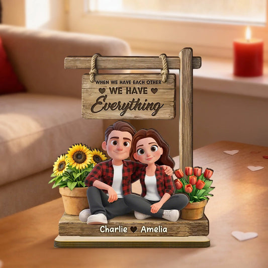 Personalized Couple Figurine with Custom Names - Romantic Home Decor Gift Plaque MagicInPrints
