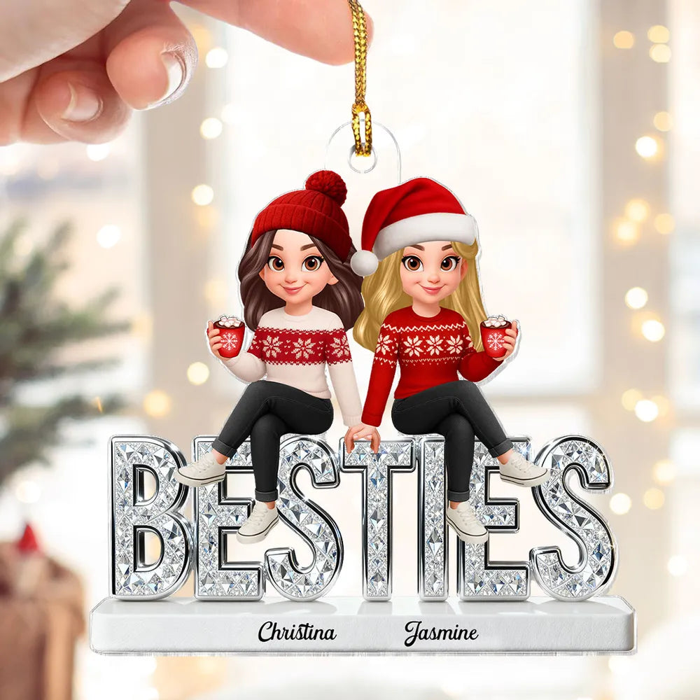 Personalized Best Friends Christmas Ornament - Custom Names Holiday Gift Ornament MagicInPrints