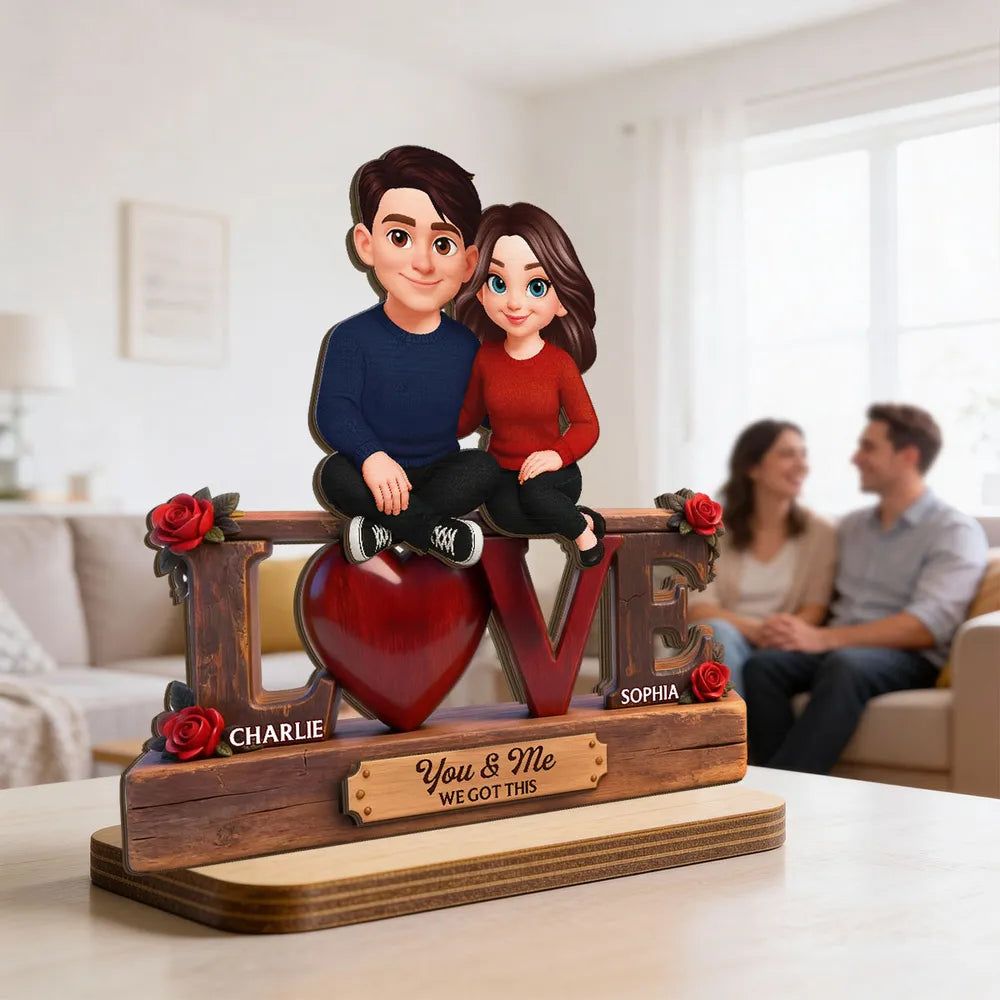 Personalized Couple Figurine Romantic Love Sculpture - Anniversary Gift Plaque MagicInPrints