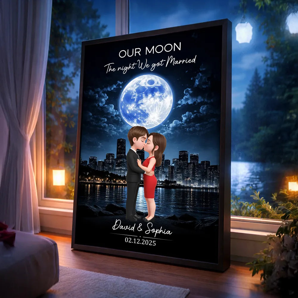 Personalized Wedding Night Canvas Print for Couples - Romantic Moonlight Theme Poster or Canvas MagicInPrints