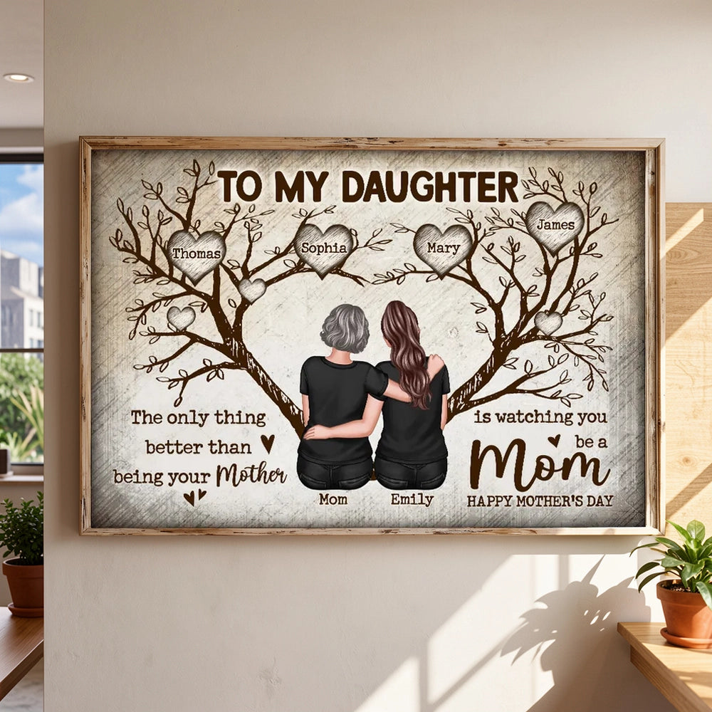 Personalized Mother-Daughter Canvas Art - Heartfelt Gift for Mother's Day Poster or Canvas MagicInPrints