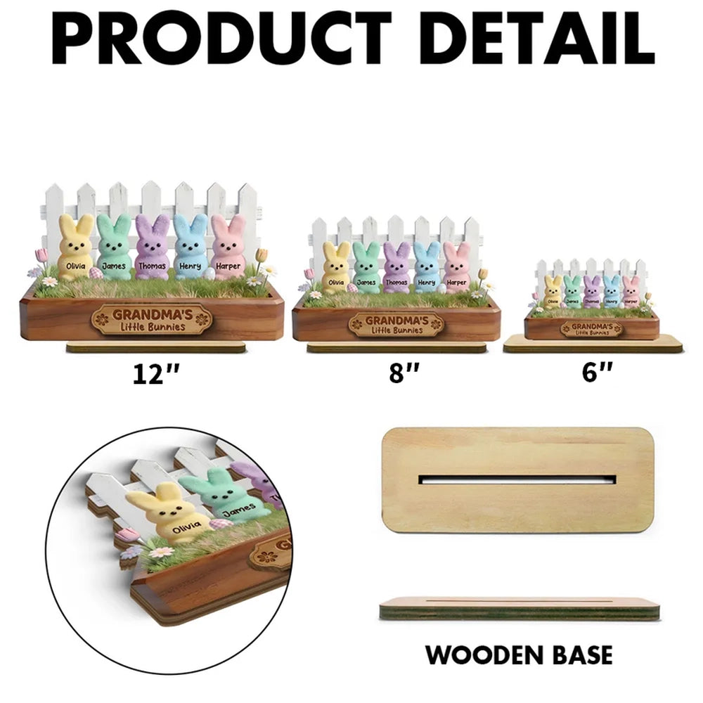 Personalized Grandma's Little Bunnies Figurine - Easter Gift for Family Plaque MagicInPrints