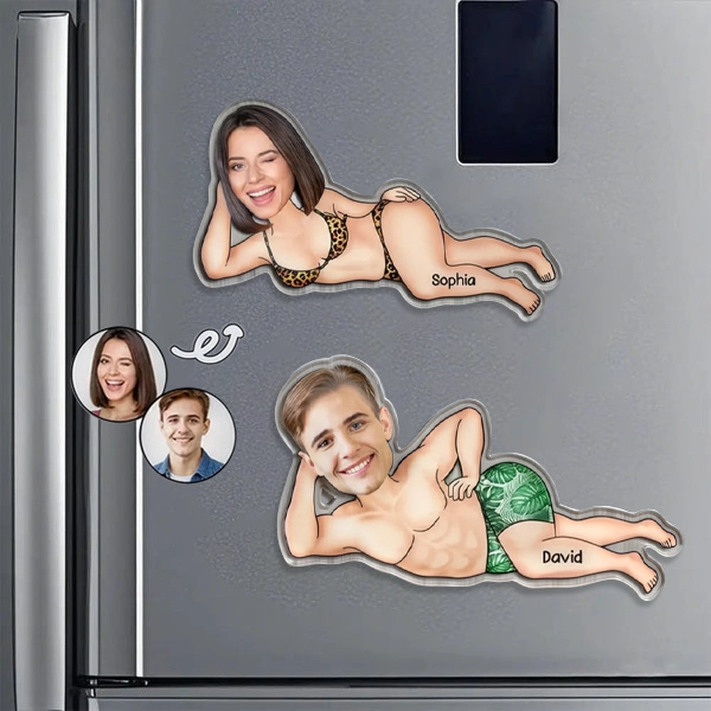 Custom Photo Face Refrigerator Magnets for Couples - Fun Personalized Gift Fridge Magnet MagicInPrints