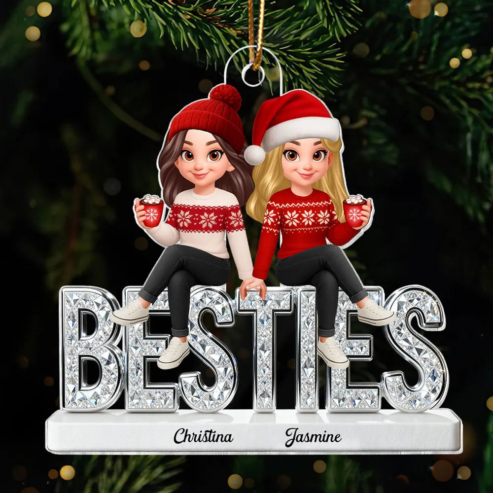 Personalized Best Friends Christmas Ornament - Custom Names Holiday Gift Ornament MagicInPrints