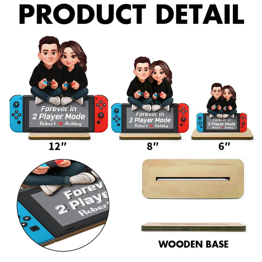 Personalized Couple Gaming Figurine - Custom Names - Romantic Gift Plaque MagicInPrints