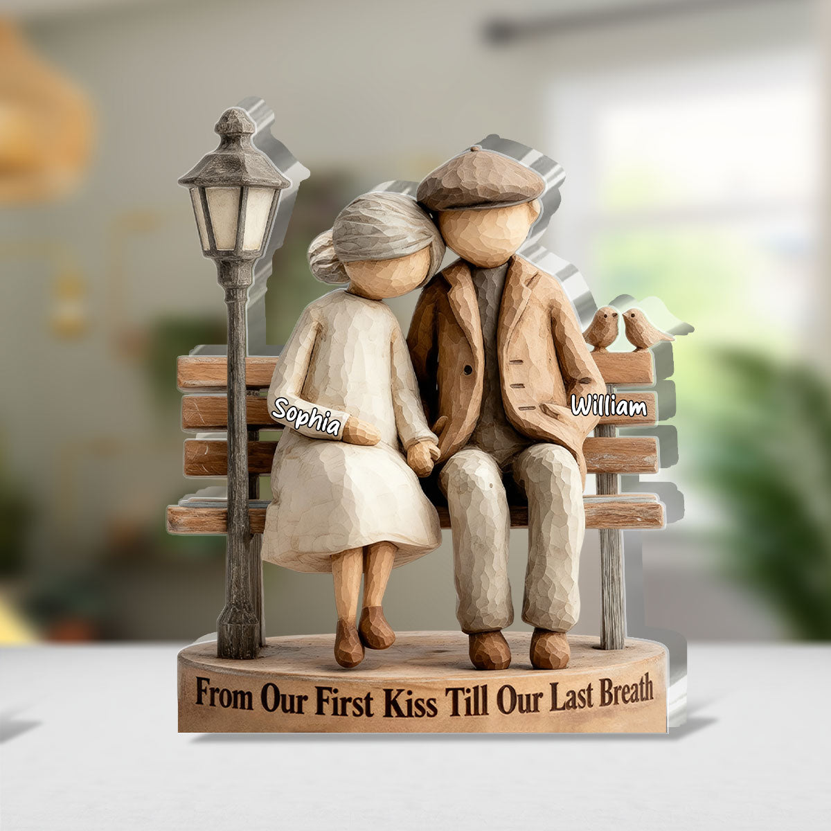 Personalized Couple Wooden Sculpture for Anniversary - Sentimental Gift Plaque MagicInPrints
