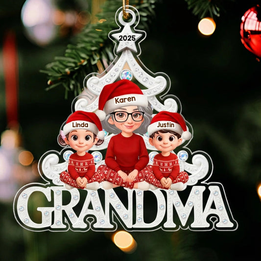 Personalized Family Christmas Ornament for Grandma - Custom Names 2025 Ornament MagicInPrints