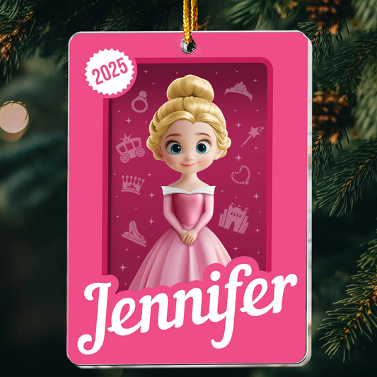 Personalized Princess Christmas Ornament for Kids - Custom Name 2025 Ornament MagicInPrints