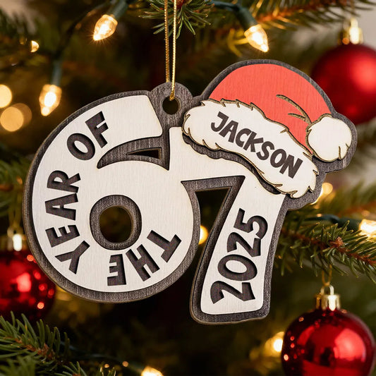 Personalized Christmas Ornament for 67th Year - Holiday Gift 2025 Ornament MagicInPrints