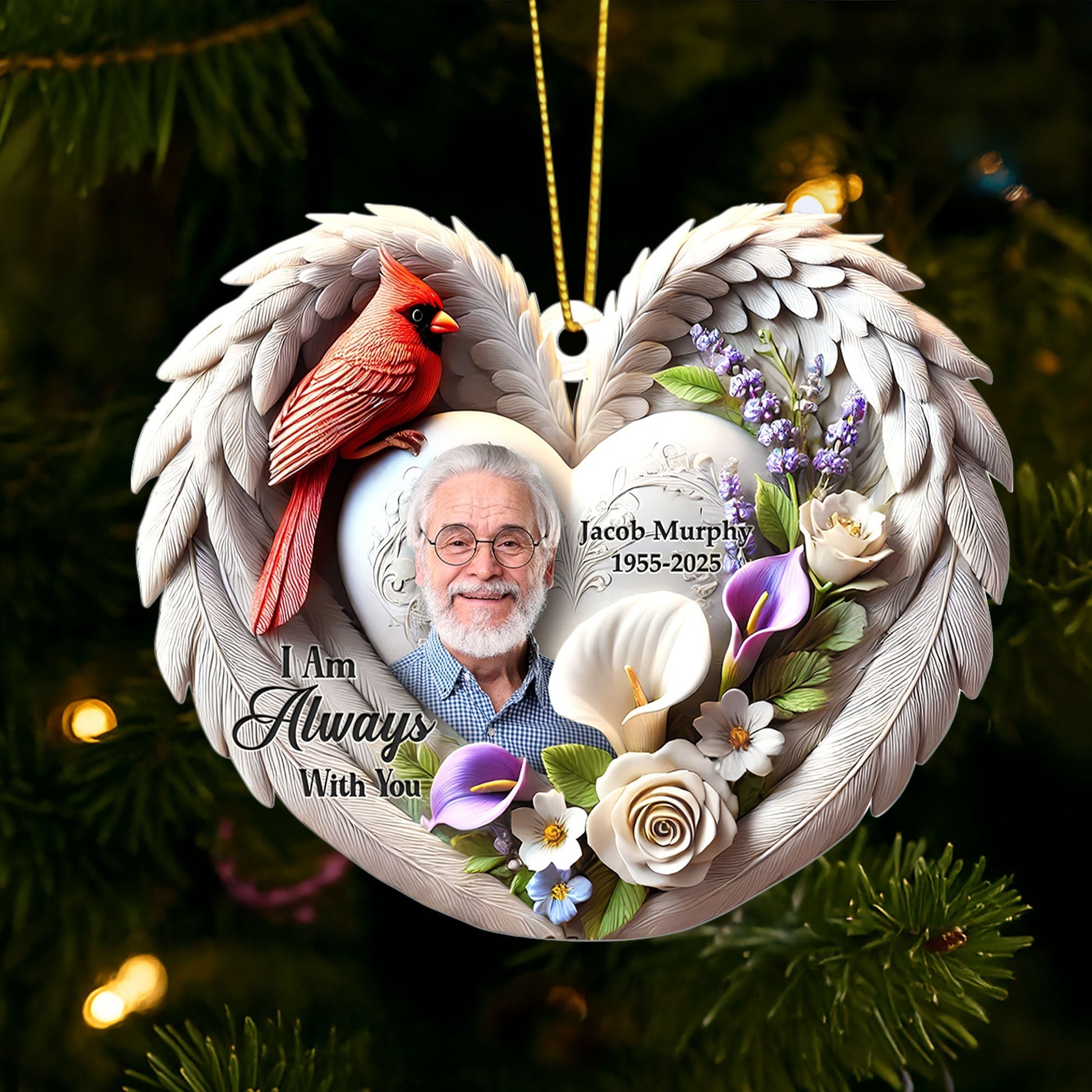 I Am Always With You - Custom Memorial Ornament - Personalized Photo Gift for Loved Ones Ornament PopCulturePrints