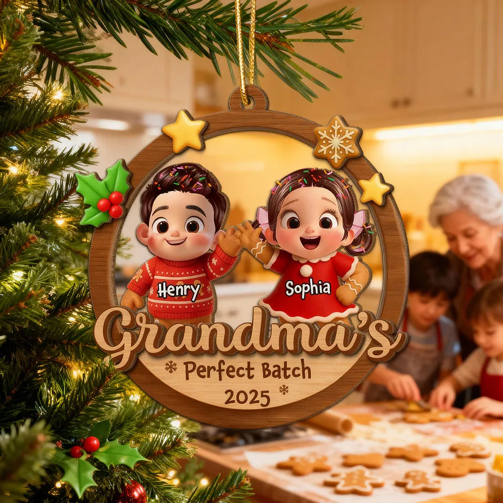 Personalized Christmas Ornament for Grandma - Custom Kids Names Holiday Decoration 2025 Ornament MagicInPrints