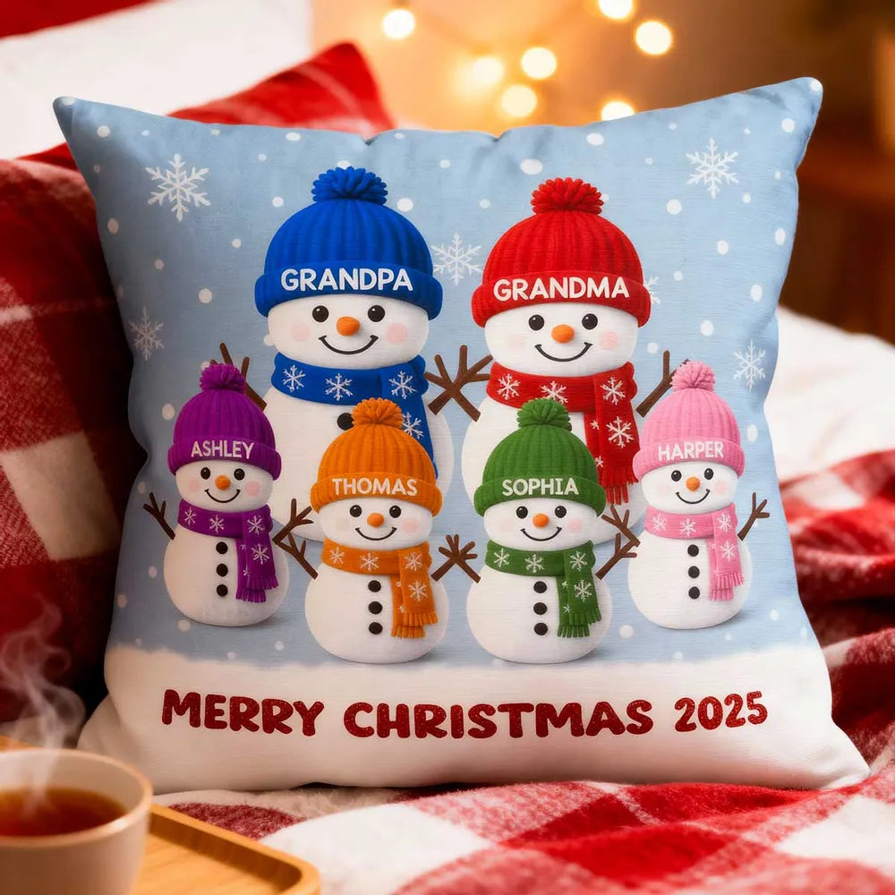 Personalized Family Christmas Pillow for Grandparents - Holiday Decor Gift Pillow or Blanket MagicInPrints