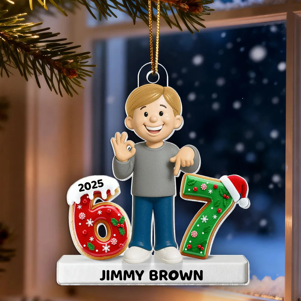 Personalized Boy Christmas Ornament 2025 - Custom Name Holiday Decoration Ornament MagicInPrints