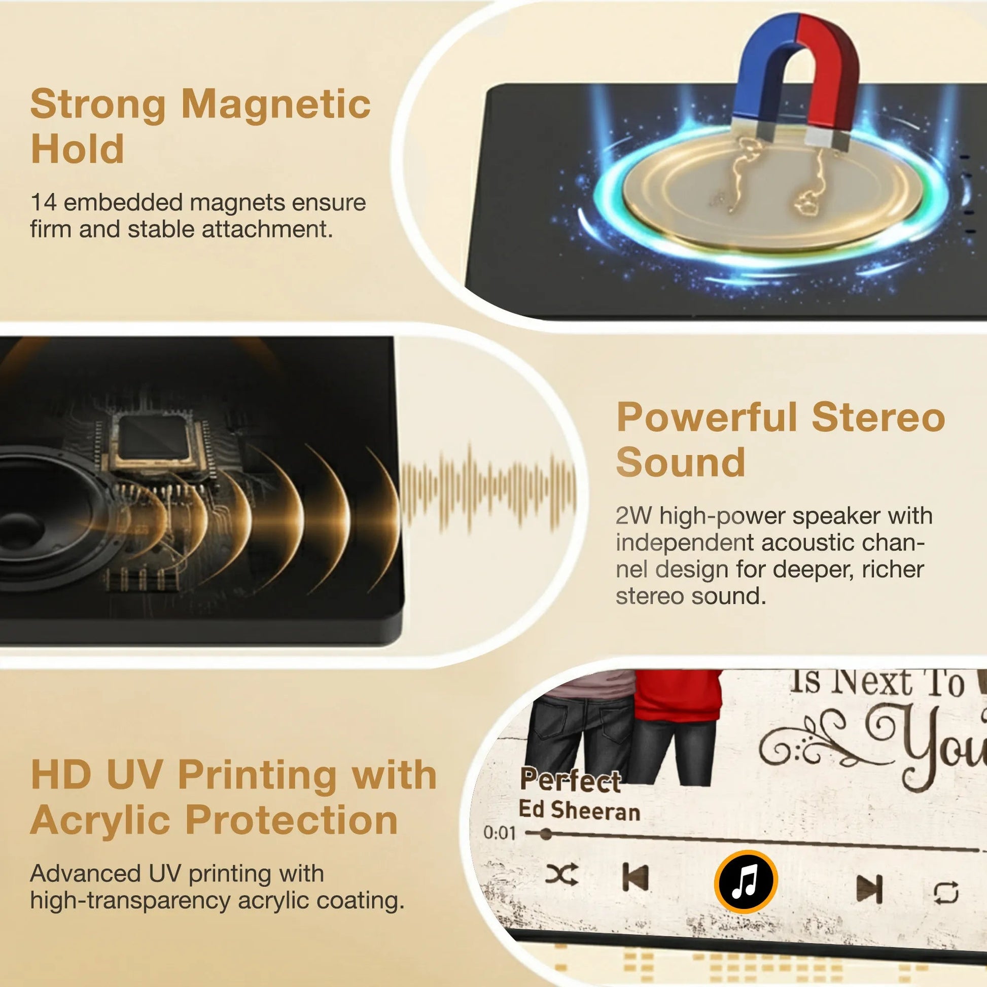 Personalized Music Plaque for Couples - Romantic Gift for Christmas Fridge Magnet MagicInPrints