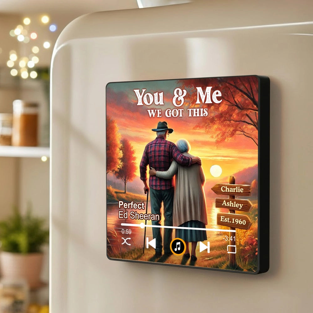 Personalized Music Plaque for Couples - Romantic Gift Anniversary Fridge Magnet MagicInPrints