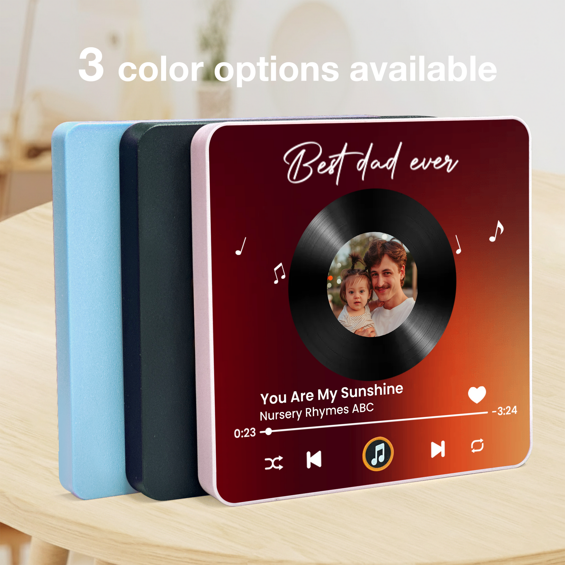 Custom Music Plaque for Dad - Personalized Photo Vinyl Record - Father's Day Gift Fridge Magnet MagicInPrints