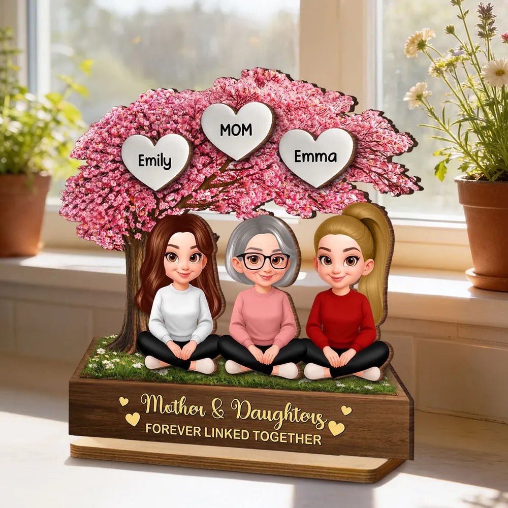 Personalized Mother Daughter Figurine Gift - Custom Names Keepsake for Family Love Plaque MagicInPrints