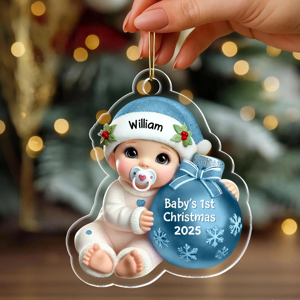 Personalized Baby's First Christmas Ornament 2024 - Custom Name Keepsake Ornament MagicInPrints