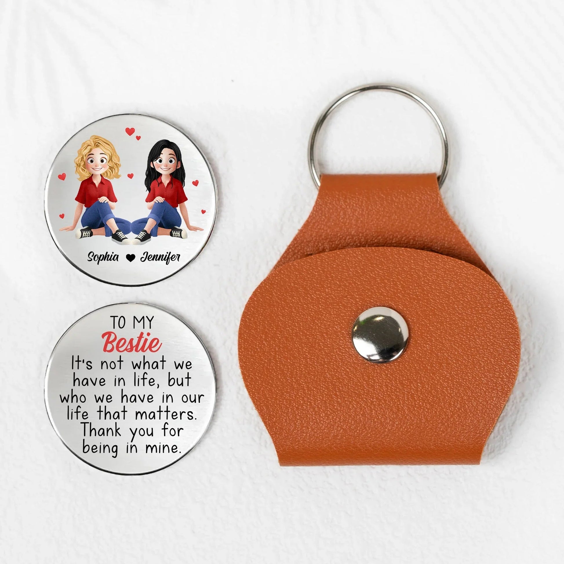 Personalized Best Friend Keychain for Women - Heartfelt Gift for Friendship Keychain MagicInPrints