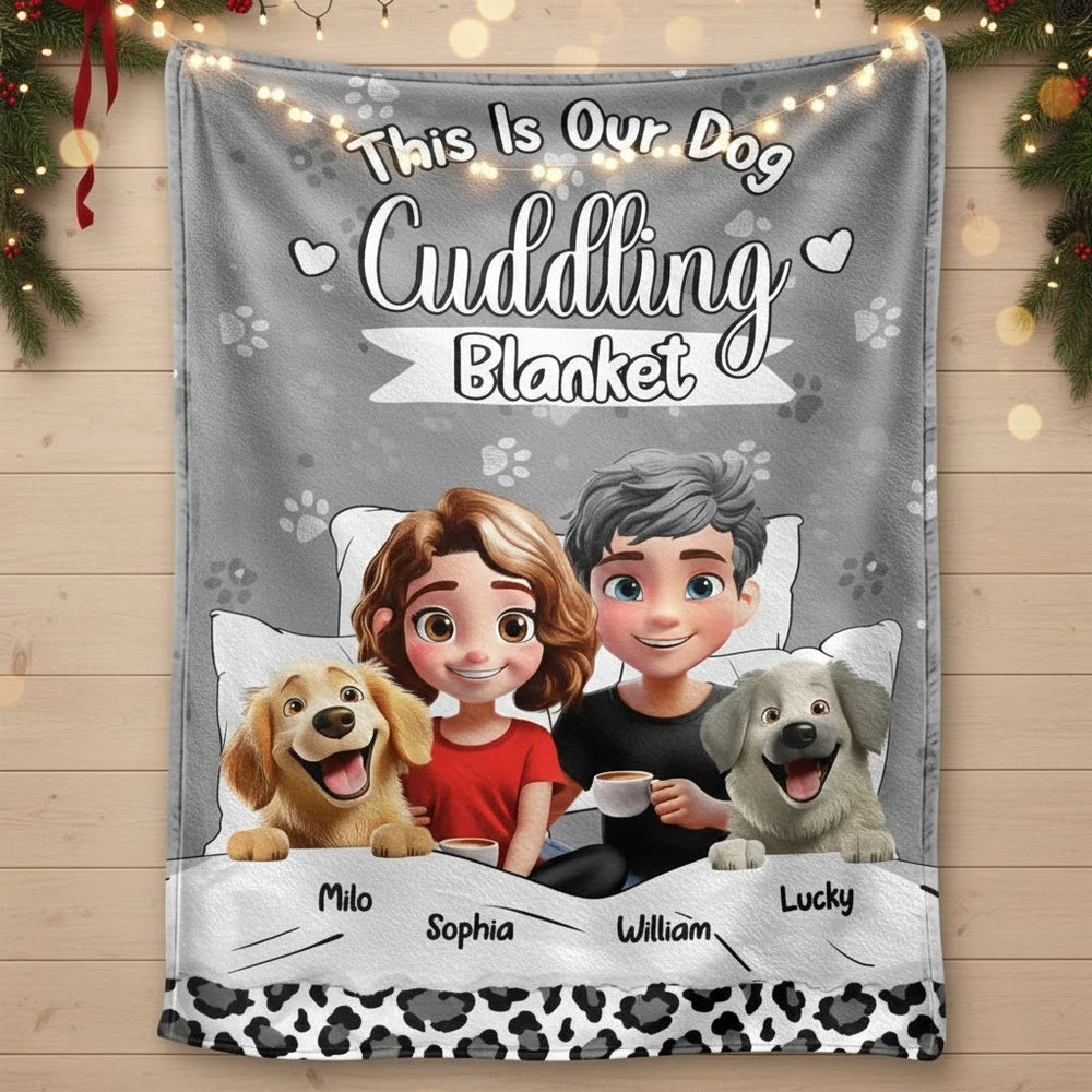 Personalized Dog Cuddling Blanket for Family with Names - Cozy Gift for Pet Lovers Blanket MagicInPrints