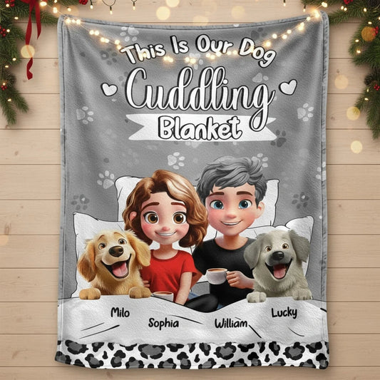 Personalized Dog Cuddling Blanket for Family with Names - Cozy Gift for Pet Lovers Blanket MagicInPrints