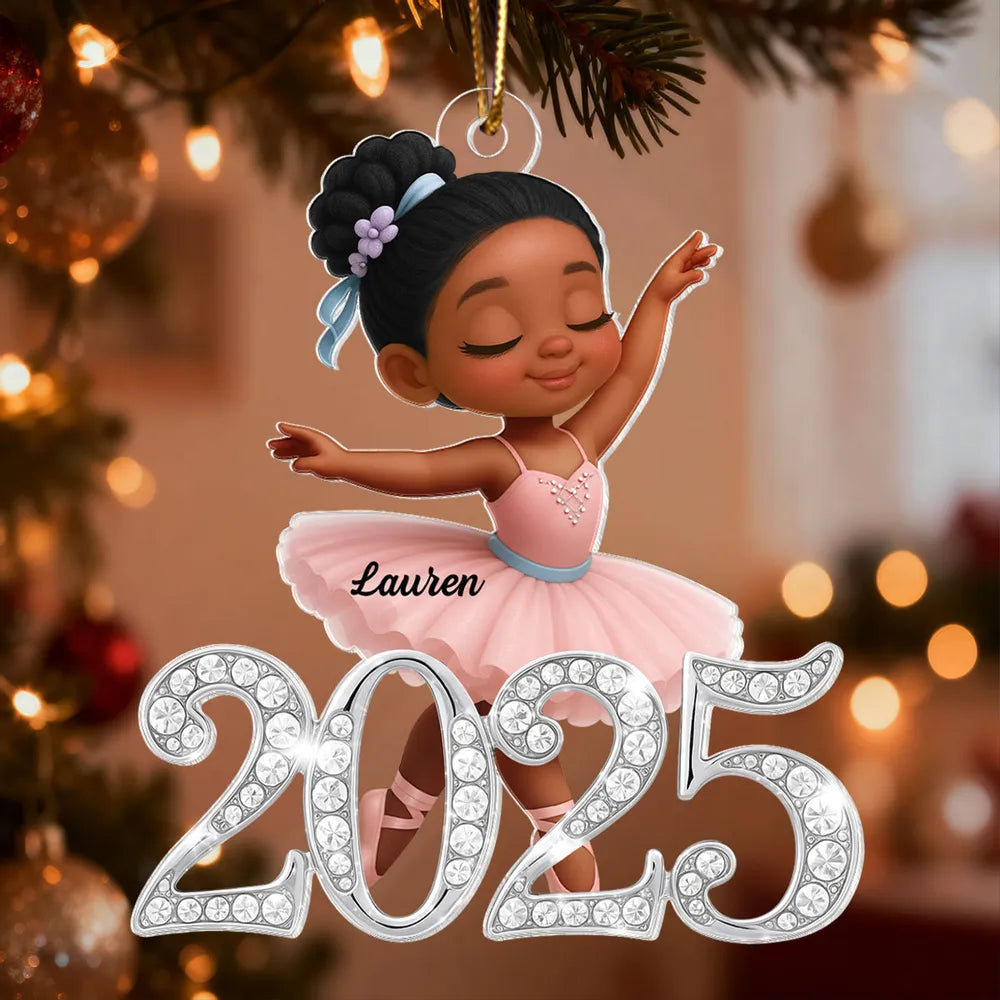 Personalized Ballerina Christmas Ornament for Kids - 2025 Holiday Keepsake Ornament MagicInPrints