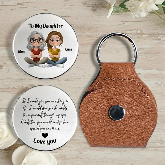 Personalized Leather Keychain for Daughter - Sentimental Gift from Mom Keychain MagicInPrints