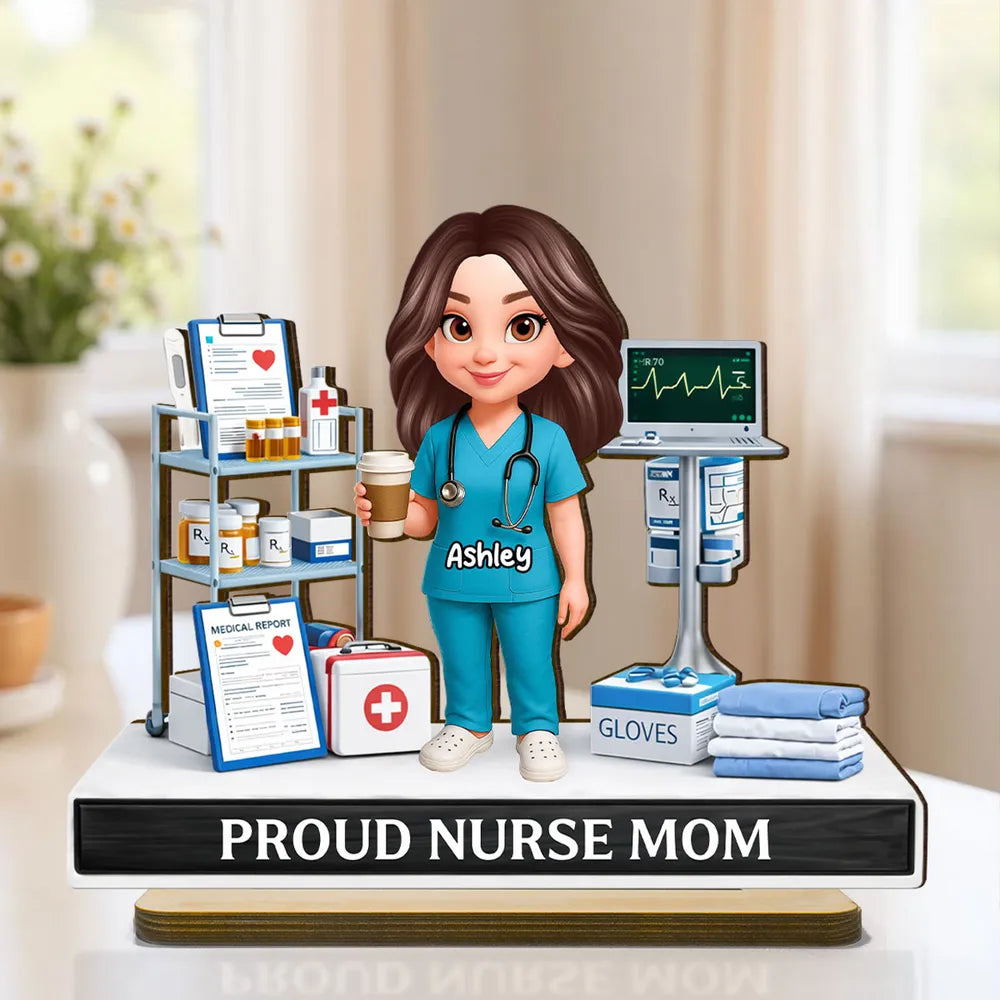 Personalized Nurse Figurine for Proud Nurse Moms - Custom Gift for Healthcare Heroes Plaque MagicInPrints