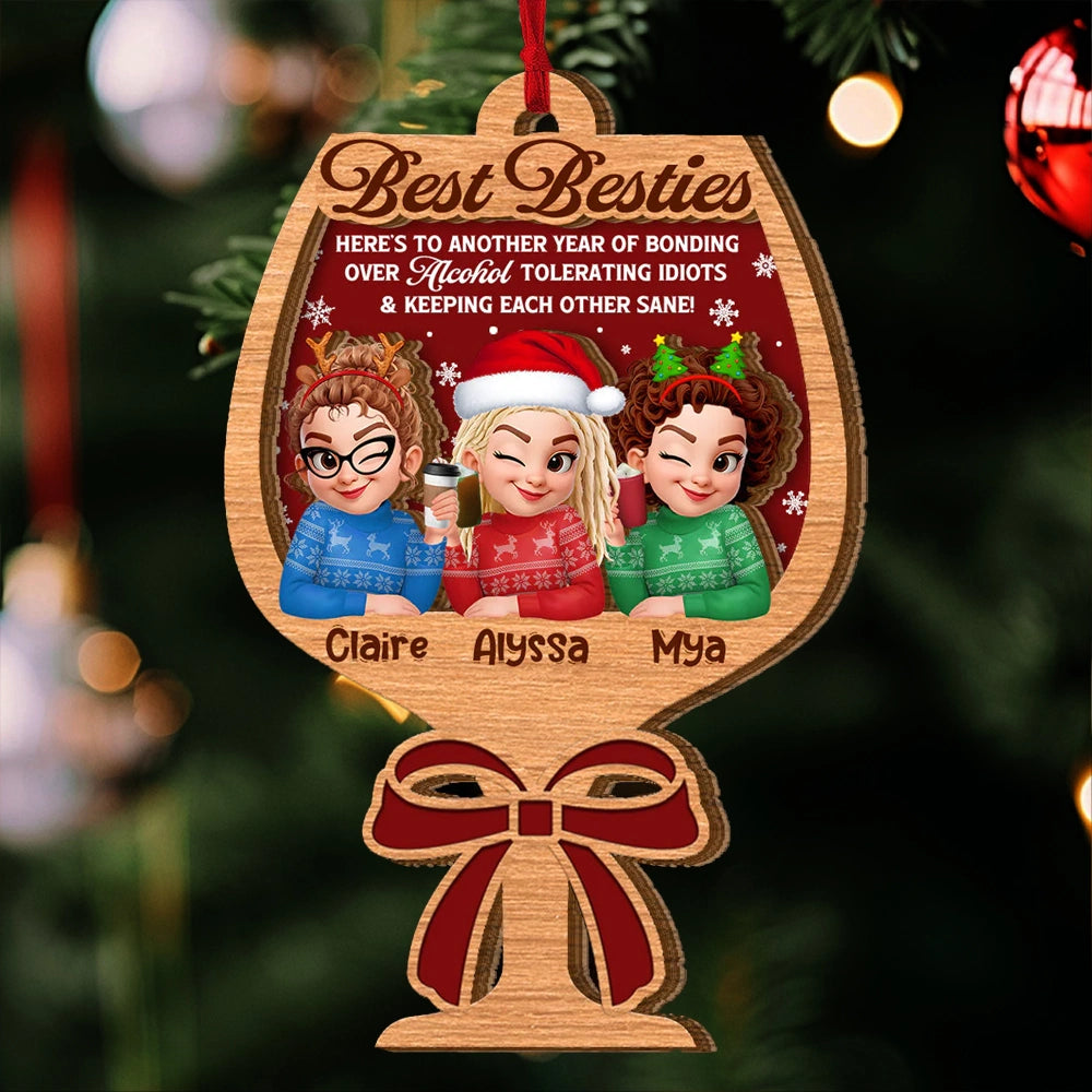 Personalized Best Friends Christmas Ornament for Women - Funny Holiday Gift Ornament MagicInPrints