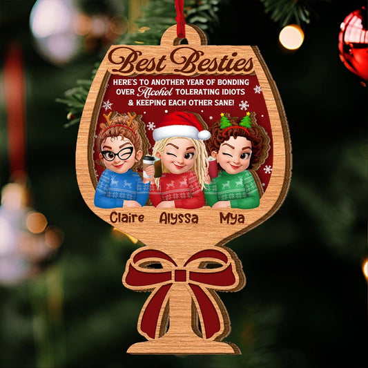 Personalized Best Friends Christmas Ornament for Women - Funny Holiday Gift Ornament MagicInPrints