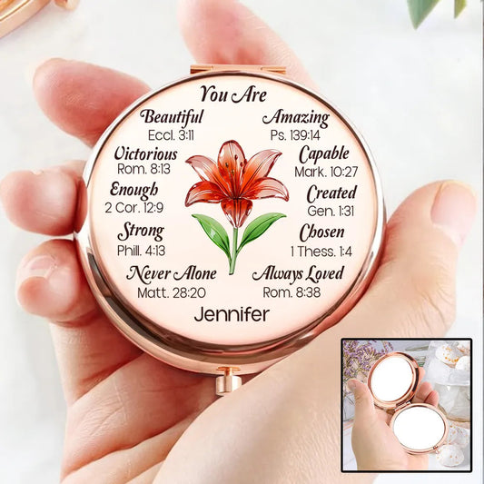 Personalized Compact Mirror for Women - Inspirational Bible Verses Gift Beauty Tools MagicInPrints