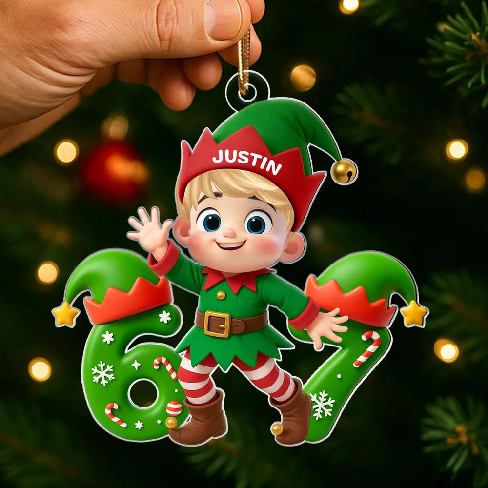 Personalized Elf Christmas Ornament for Kids - Festive Holiday Decor Ornament MagicInPrints